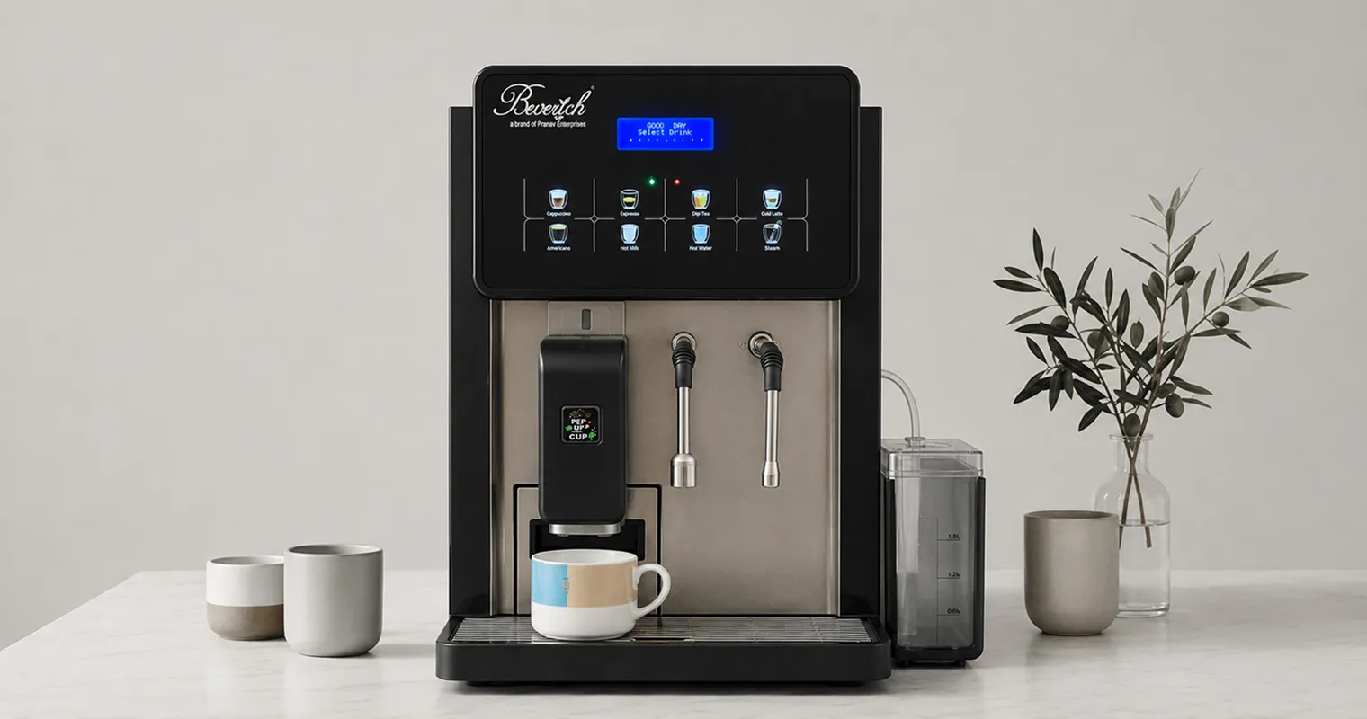 Beverich beverage setup in a workplace